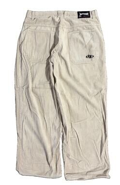 Vintage Interstate Beige Corduroy Baggy Pants Size 36x30 Made In USA Skater 90s